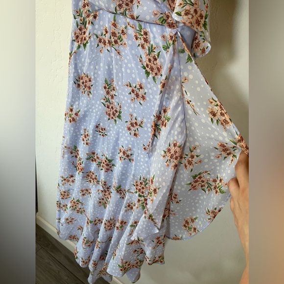 Lulu’s|Cairo Periwinkle Floral Print Ruffled Midi Dress,Polka Dot•Super Cute🫶🏻 - Picture 10 of 16